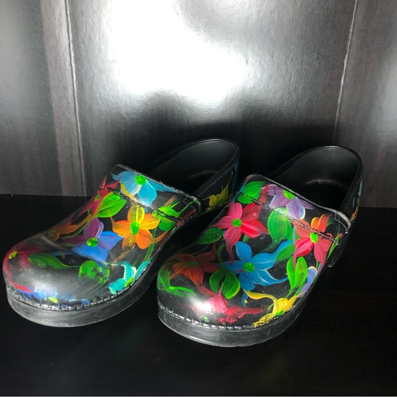 Dansko Watercolor Floral Clogs - Picture 5 of 9